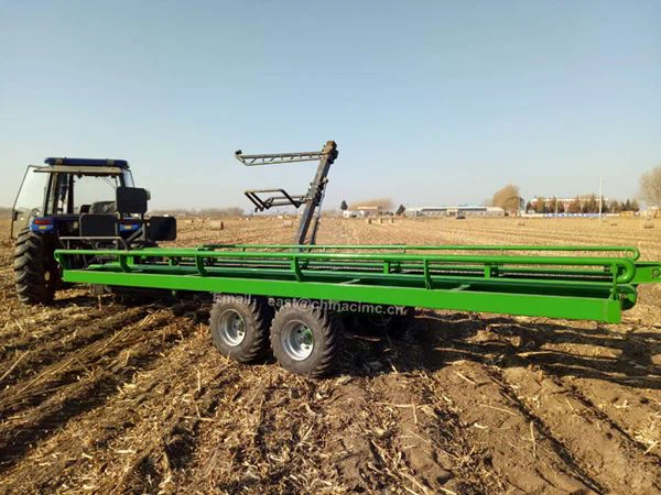round hay bale trailer