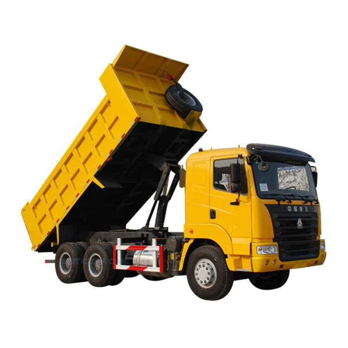 yellow end dump trailer